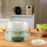 Maxbell Rotating Rice Dispense Storage Jar Food Container for Kitchen Home Cabinet Green