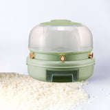 Maxbell Rotating Rice Dispense Storage Jar Food Container for Kitchen Home Cabinet Green