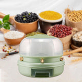 Maxbell Rotating Rice Dispense Storage Jar Food Container for Kitchen Home Cabinet Green