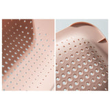 Maxbell Maxbell 2Pcs Extendable Strainer Basket Storage Rack Hanging Shelf for Pasta Fruits White and Pink