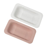 Maxbell Maxbell 2Pcs Extendable Strainer Basket Storage Rack Hanging Shelf for Pasta Fruits White and Pink