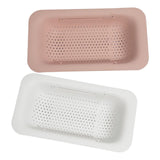 Maxbell Maxbell 2Pcs Extendable Strainer Basket Storage Rack Hanging Shelf for Pasta Fruits White and Pink