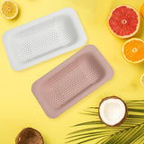 Maxbell Maxbell 2Pcs Extendable Strainer Basket Storage Rack Hanging Shelf for Pasta Fruits White and Pink