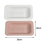 Maxbell Maxbell 2Pcs Extendable Strainer Basket Storage Rack Hanging Shelf for Pasta Fruits White and Pink