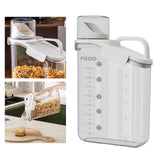 Maxbell Rice Barrel with Measuring Cups Grain Dispenser Household for Flour Rice White