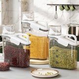 Maxbell Rice Barrel with Measuring Cups Grain Dispenser Household for Flour Rice White
