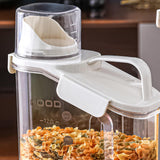 Maxbell Rice Barrel with Measuring Cups Grain Dispenser Household for Flour Rice White