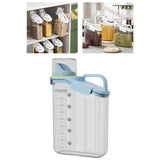 Maxbell Rice Barrel with Measuring Cups Grain Dispenser Household for Flour Rice Blue