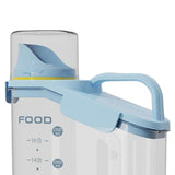 Maxbell Rice Barrel with Measuring Cups Grain Dispenser Household for Flour Rice Blue