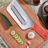 Maxbell Metal Vegetable Slicer Manual Cutter Stainless Steel for Onion Cabbage Red