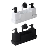 Maxbell Countertop Soap Dispenser with Sponge Holder Caddy Organizer Holder Non Slip White