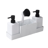 Maxbell Countertop Soap Dispenser with Sponge Holder Caddy Organizer Holder Non Slip White