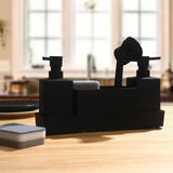 Maxbell Countertop Soap Dispenser with Sponge Holder Caddy Organizer Holder Non Slip Black