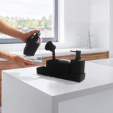 Maxbell Countertop Soap Dispenser with Sponge Holder Caddy Organizer Holder Non Slip Black