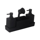 Maxbell Countertop Soap Dispenser with Sponge Holder Caddy Organizer Holder Non Slip Black