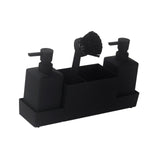 Maxbell Countertop Soap Dispenser with Sponge Holder Caddy Organizer Holder Non Slip Black