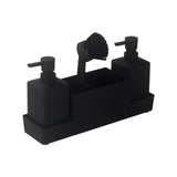 Maxbell Countertop Soap Dispenser with Sponge Holder Caddy Organizer Holder Non Slip Black