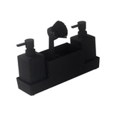 Maxbell Countertop Soap Dispenser with Sponge Holder Caddy Organizer Holder Non Slip Black