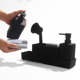 Maxbell Countertop Soap Dispenser with Sponge Holder Caddy Organizer Holder Non Slip Black