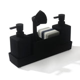 Maxbell Countertop Soap Dispenser with Sponge Holder Caddy Organizer Holder Non Slip Black