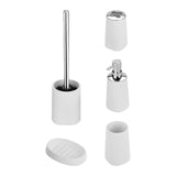 Maxbell 5Pcs Bathroom Sets Toothbrush Holder Cup Soap Dish for Dormitory Home Office White