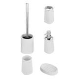 Maxbell 5Pcs Bathroom Sets Toothbrush Holder Cup Soap Dish for Dormitory Home Office White