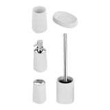 Maxbell 5Pcs Bathroom Sets Toothbrush Holder Cup Soap Dish for Dormitory Home Office White