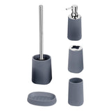 Maxbell 5Pcs Bathroom Sets Toothbrush Holder Cup Soap Dish for Dormitory Home Office Gray