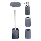 Maxbell 5Pcs Bathroom Sets Toothbrush Holder Cup Soap Dish for Dormitory Home Office Gray