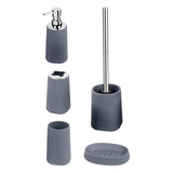 Maxbell 5Pcs Bathroom Sets Toothbrush Holder Cup Soap Dish for Dormitory Home Office Gray