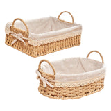 Maxbell Woven Storage Baskets Food Serving Baskets for Breakfast Vegetables Bedroom Rectangle