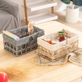 Maxbell Desktop Sundries Organizer Rectangular Storage Box for Bedroom Khaki small