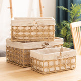 Maxbell Desktop Sundries Organizer Rectangular Storage Box for Bedroom Khaki small