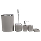 Maxbell 5x Bathroom Accessories Set Soap Dish Soap Dispenser Housewarming Gift Gray