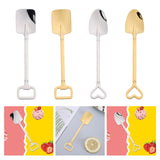 Maxbell Maxbell Stainless Steel Spoon Cutlery Tableware Flatware Cute for Cream Coffee square and Argent