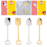 Maxbell Maxbell Stainless Steel Spoon Cutlery Tableware Flatware Cute for Cream Coffee square and Argent