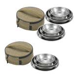 Maxbell Portable Camping Tableware with Storage Bag Cutlery for Picnic Backpacking 4 Tableware with Bag