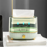 Maxbell Maxbell Tissue Box Cover Napkin Dispenser Transparent for Living Room Durable Modern Light Green