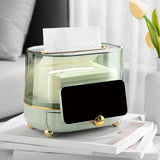 Maxbell Maxbell Tissue Box Cover Napkin Dispenser Transparent for Living Room Durable Modern Light Green