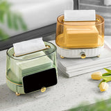 Maxbell Maxbell Tissue Box Cover Napkin Dispenser Transparent for Living Room Durable Modern Light Green