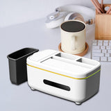 Maxbell Maxbell Facial Tissue Storage Box Napkin Holder Desk Organizer White And Trash Can