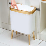 Maxbell Maxbell Creative Trash Can 15L Garbage Can Rubbish Bin with Lid for Bedroom Corner White