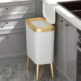 Maxbell Maxbell Creative Trash Can 15L Garbage Can Rubbish Bin with Lid for Bedroom Corner White