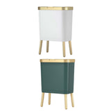 Maxbell Maxbell Creative Trash Can 15L Garbage Can Rubbish Bin with Lid for Bedroom Corner White