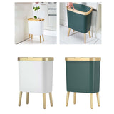 Maxbell Maxbell Creative Trash Can 15L Garbage Can Rubbish Bin with Lid for Bedroom Corner White