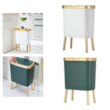 Maxbell Maxbell Creative Trash Can 15L Garbage Can Rubbish Bin with Lid for Bedroom Corner White