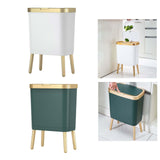 Maxbell Maxbell Creative Trash Can 15L Garbage Can Rubbish Bin with Lid for Bedroom Corner White