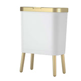 Maxbell Maxbell Creative Trash Can 15L Garbage Can Rubbish Bin with Lid for Bedroom Corner White