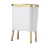 Maxbell Maxbell Creative Trash Can 15L Garbage Can Rubbish Bin with Lid for Bedroom Corner White