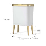 Maxbell Maxbell Creative Trash Can 15L Garbage Can Rubbish Bin with Lid for Bedroom Corner White